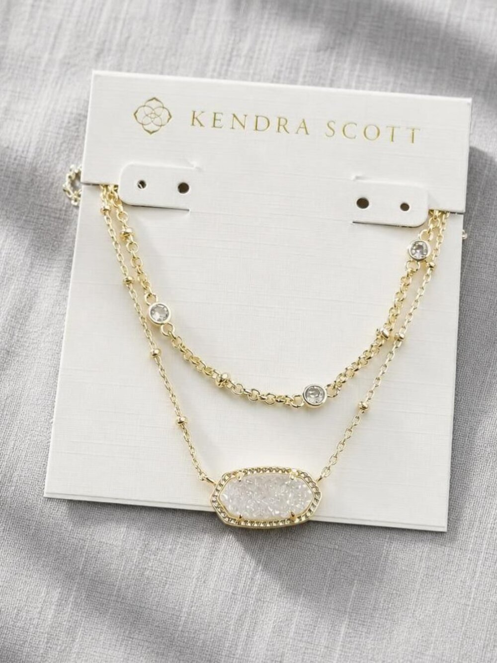 Kendra Scott Elisa Gold Necklace & Drusy
